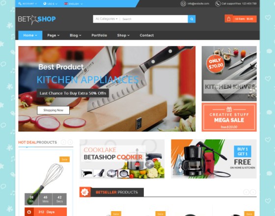 Vina BetaShop - Kitchen Appliances VirtueMart Template