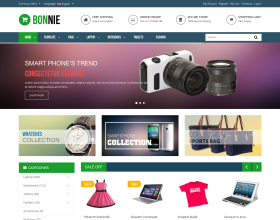 Vina Bonnie - Responsive Multipurpose VirtueMart Template