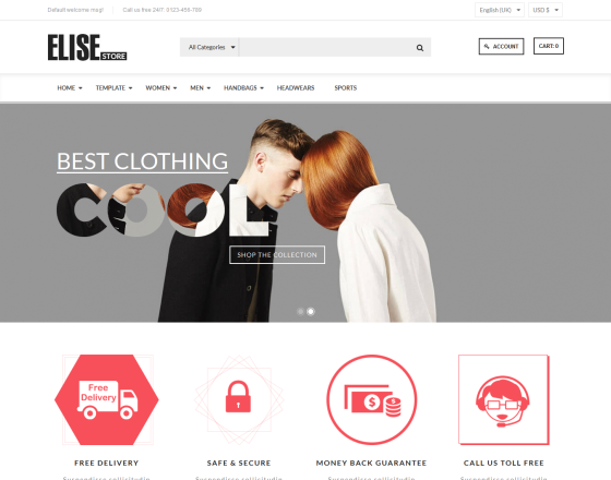 Vina Elise - Advanced Fashion VirtueMart Template