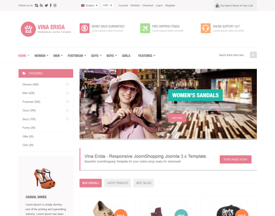 Vina Erida - Responsive Multipurpose Joomla 3.x Template