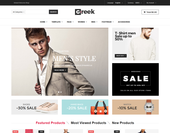 Vina Greek -The Best Fashion VirtueMart 3 Template