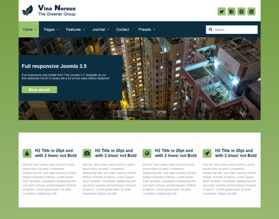 Vina Nereus - Responsive Joomla! 3x Corporate Template