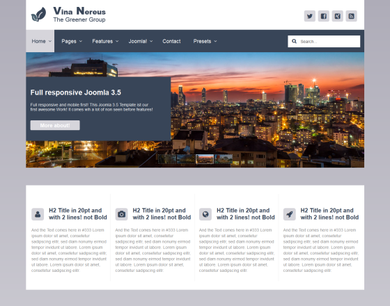 Vina Nereus - Responsive Joomla! 3x Corporate Template