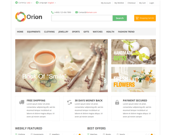 Vina Orion - Businesses & e-Commerce Joomla Template