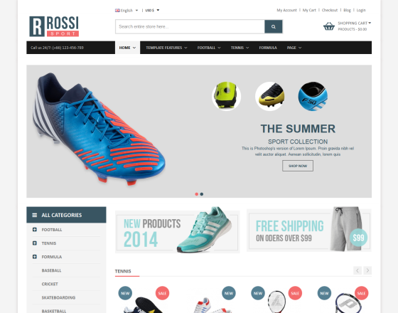 Vina Rossi - Clean Joomla & VirtueMart 3 Template