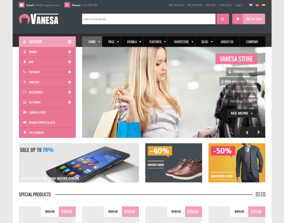 Vina Vanesa - Mega Store Responsive Joomla Template