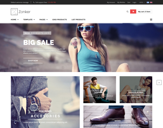 Vina Zonker - A Fashion & Clothing Joomla Template