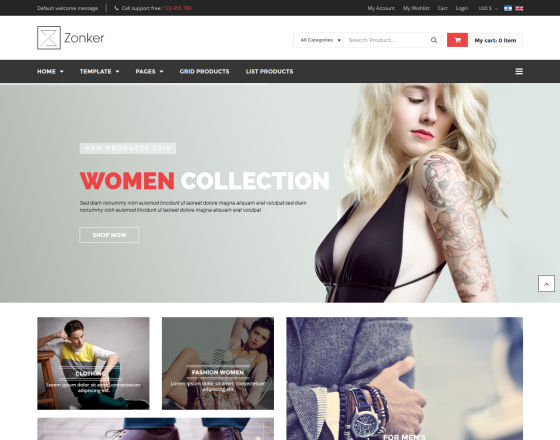 Vina Zonker - A Fashion & Clothing Joomla Template