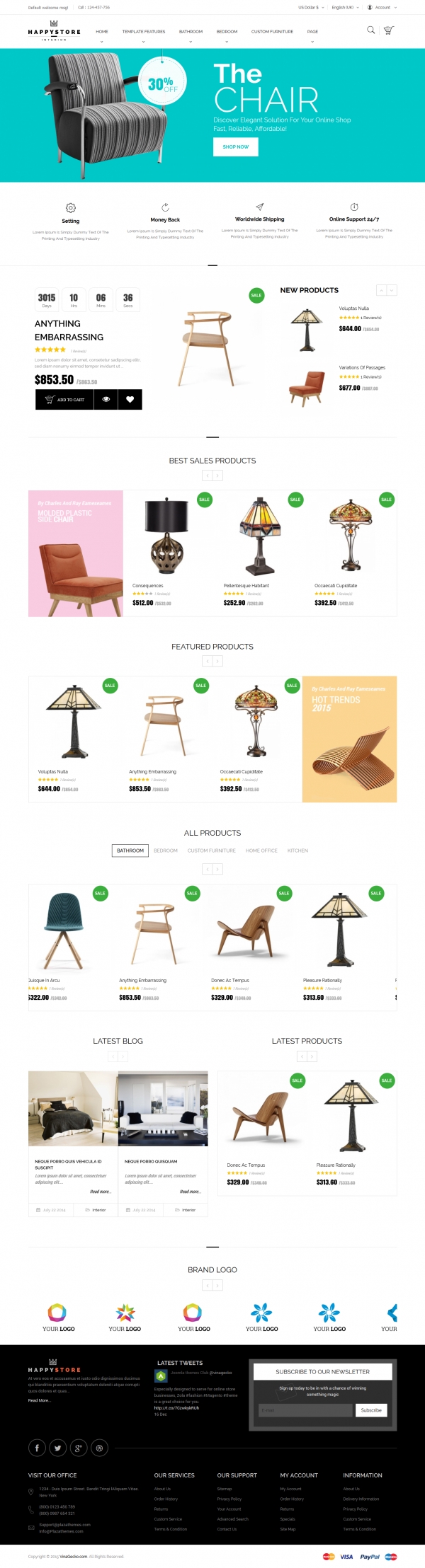 HappyStore - Furniture &amp; Interior Joomla Template