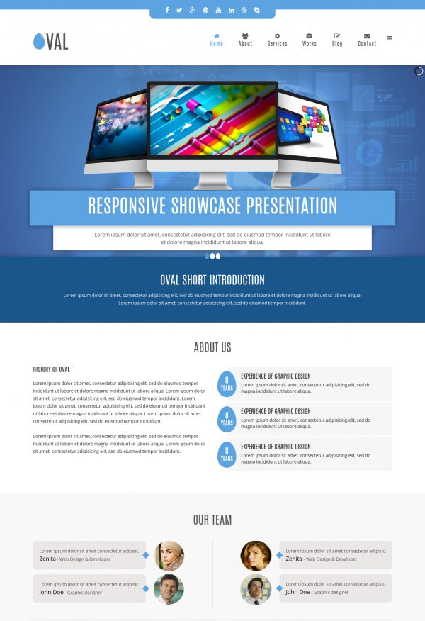 Vina Oval - Responsive Joomla 3 One Page Template