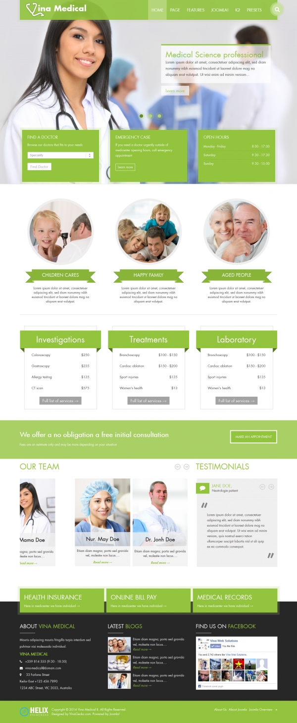 Vina Medical II - Medical &amp; Health Responsive Template