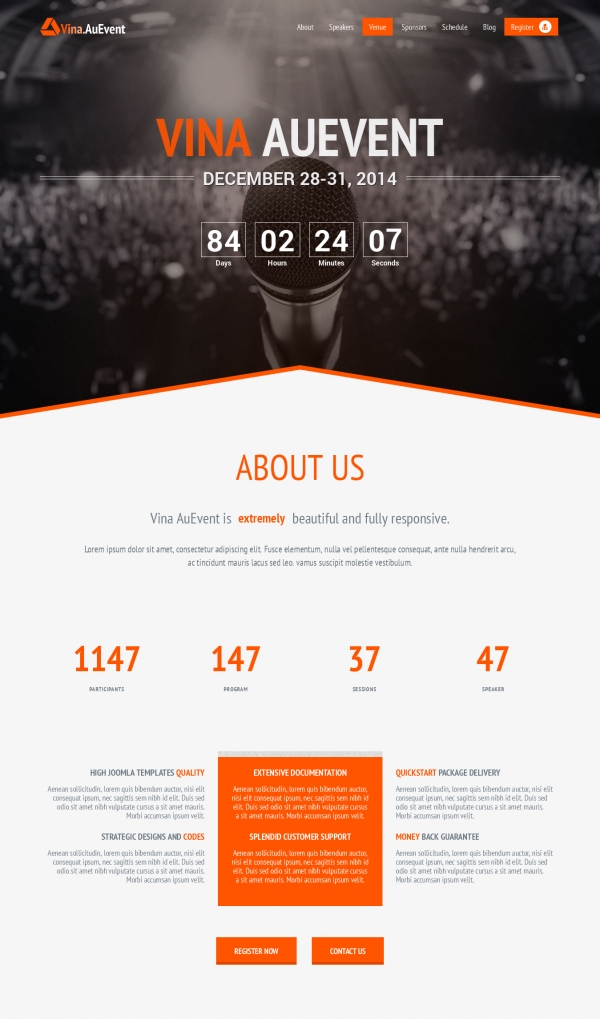 Vina AuEvent - One Page Event and Conference Template