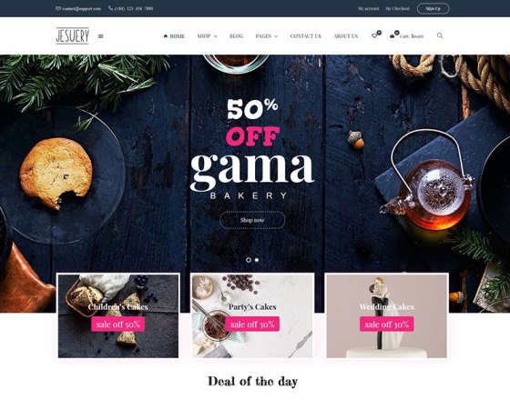 Jesuery - WordPress Bakery, Cakery & Food Theme