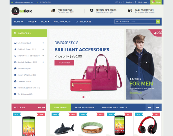 Vina Bautique - Joomla Template for Online Stores