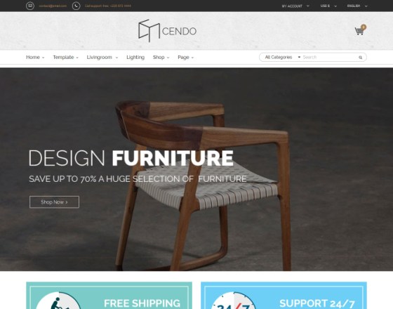 Vina Cendo - VirtueMart Template for Furniture Stores