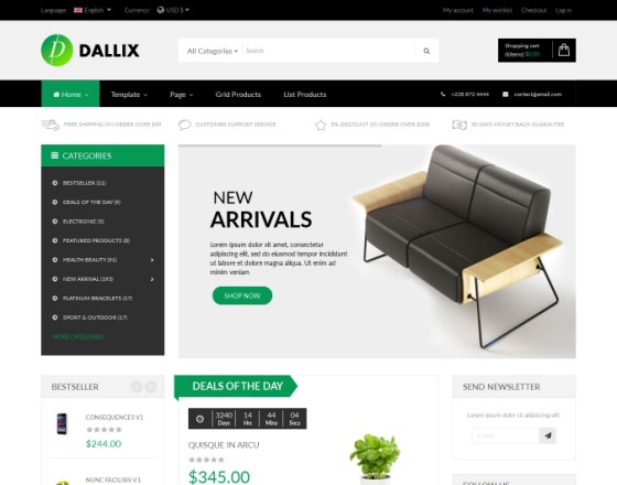 Vina Dallix - Multipurpose Joomla & VirtueMart Template