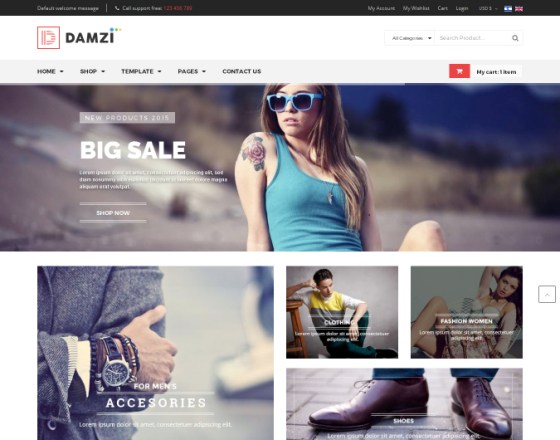 Vina Damzi - A Fashion & Clothing Joomla Template