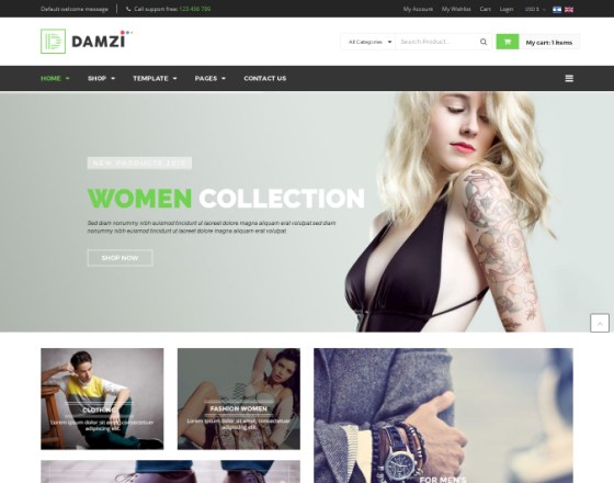Vina Damzi - A Fashion & Clothing Joomla Template