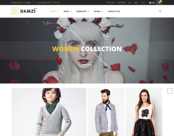 Vina Damzi - A Fashion & Clothing Joomla Template