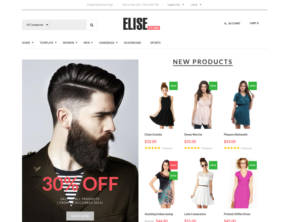 Vina Elise - Advanced Fashion VirtueMart Template