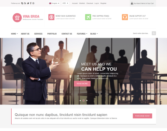 Vina Erida - Responsive Multipurpose Joomla 3.x Template