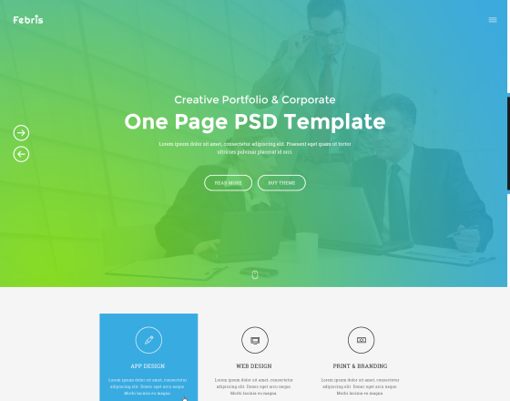 Vina Febris - Porfolio, Corporate One Page Joomla Template