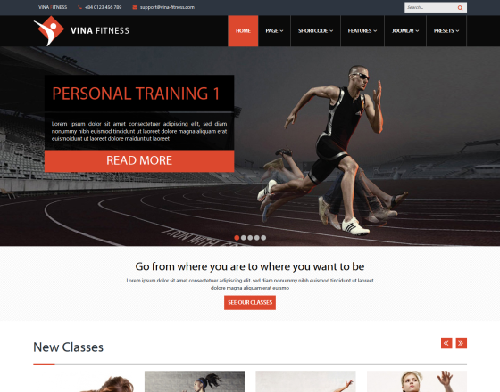 Vina Fitness II - Health, Sport, Gyms and Trainers Template