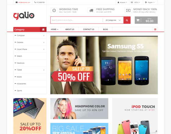 Galio - Mega Shop: Responsive Templatehtml et Bootstrap 4 Gratuit