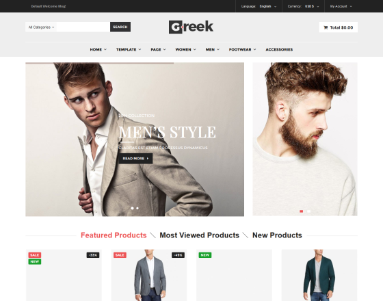 Vina Greek -The Best Fashion VirtueMart 3 Template