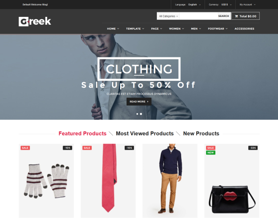 Vina Greek -The Best Fashion VirtueMart 3 Template