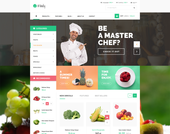 Vina iFoody - Responsive VirtueMart Joomla Template