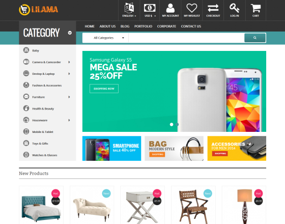 Vina Lilama - Mega Shop Responsive VirtueMart Template