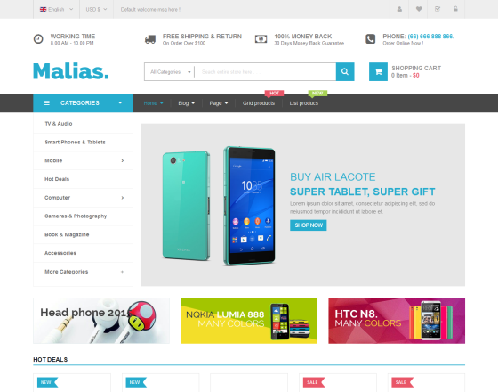 Vina Malias - Responsive Joomla Virtuemart Template