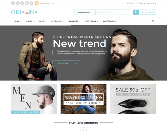 Vina Orianna - Responsive VirtueMart 3 Fashion Template