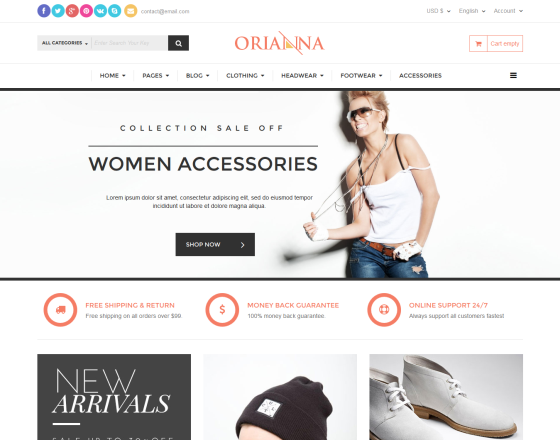 Vina Orianna - Responsive VirtueMart 3 Fashion Template