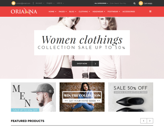 Vina Orianna - Responsive VirtueMart 3 Fashion Template