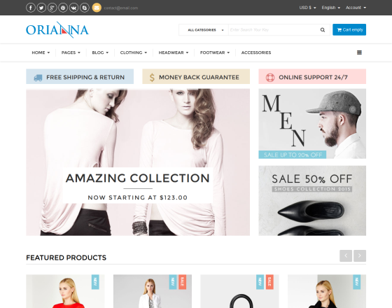 Vina Orianna - Responsive VirtueMart 3 Fashion Template