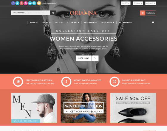 Vina Orianna - Responsive VirtueMart 3 Fashion Template