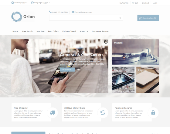 Vina Orion - Businesses & e-Commerce Joomla Template