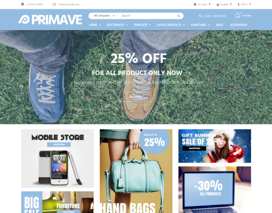 Vina Primave - Multipurpose Joomla Virtuemart Template