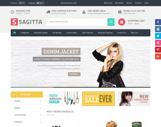 Vina Sagitta - Responsive Joomla E-Commerce Template