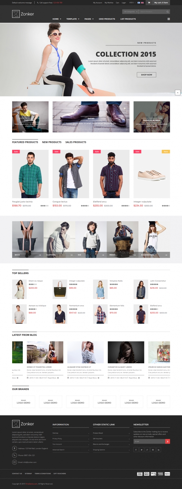 Vina Zonker - A Fashion &amp; Clothing Joomla Template