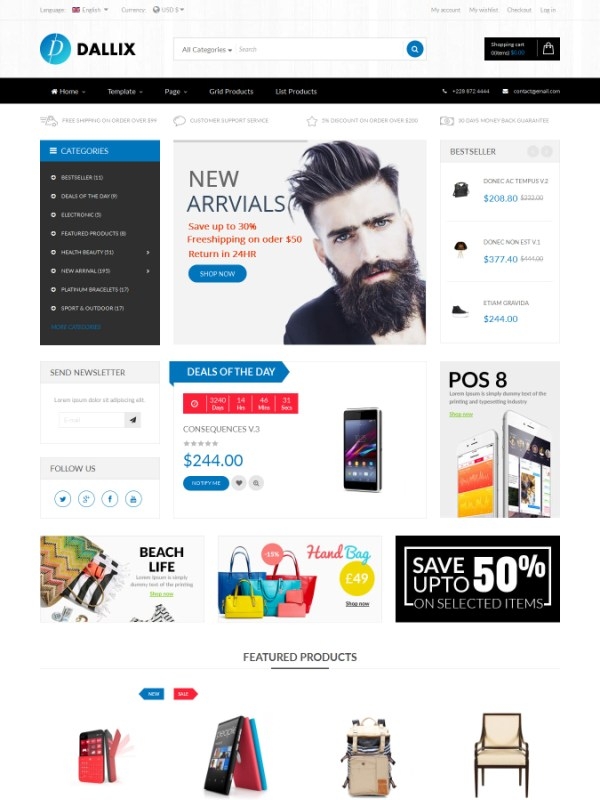 Vina Dallix - Multipurpose Joomla &amp; VirtueMart Template