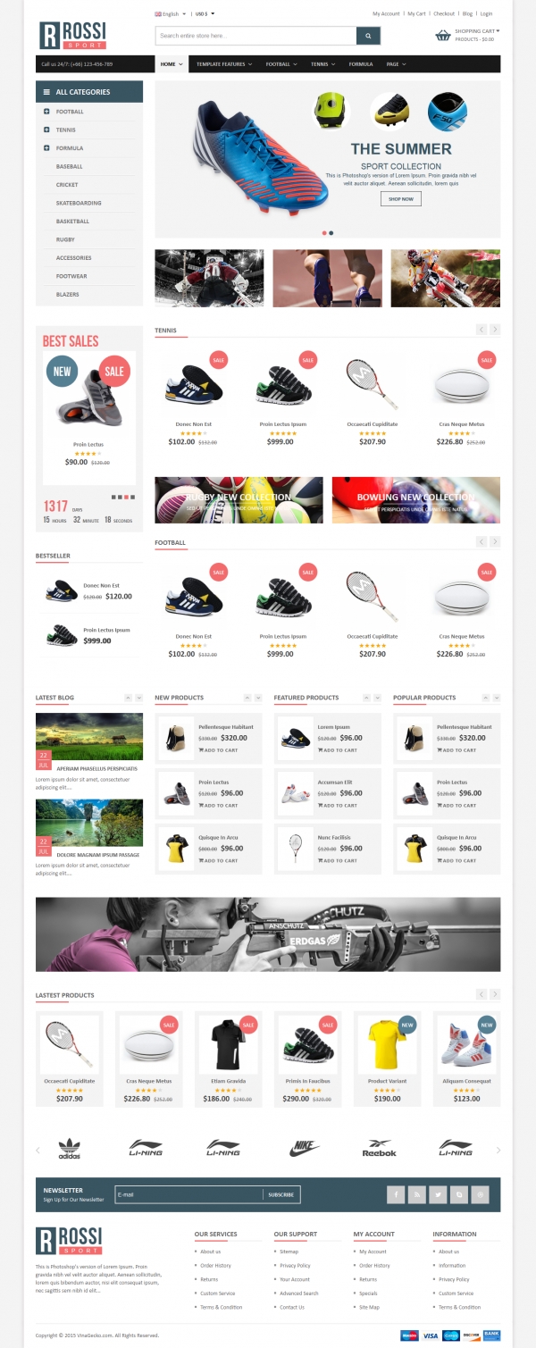 Vina Rossi - Clean Joomla &amp; VirtueMart 3 Template