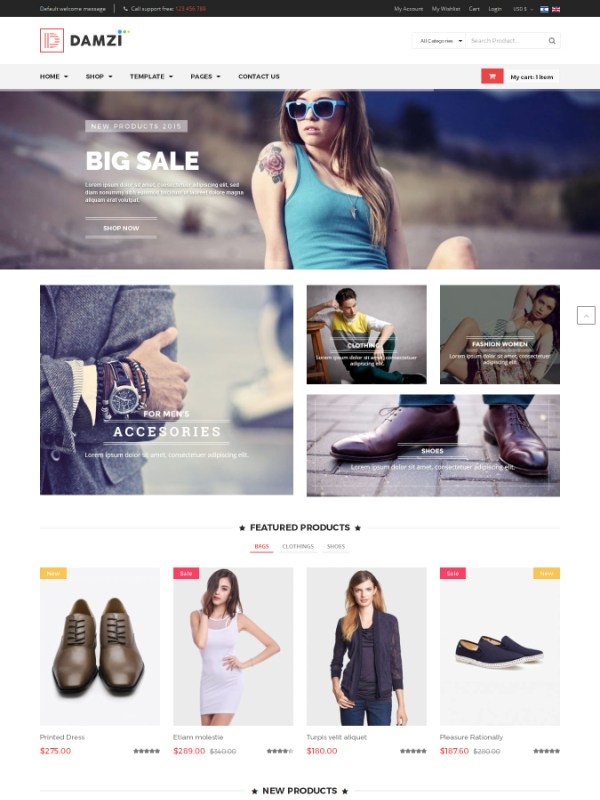 Vina Damzi - A Fashion &amp; Clothing Joomla Template