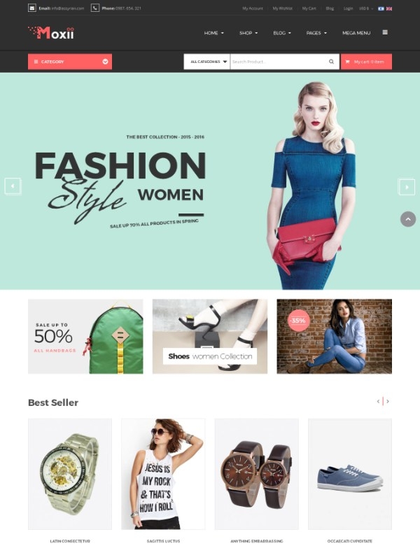 Vina Moxii - Responsive Fashion VirtueMart Template