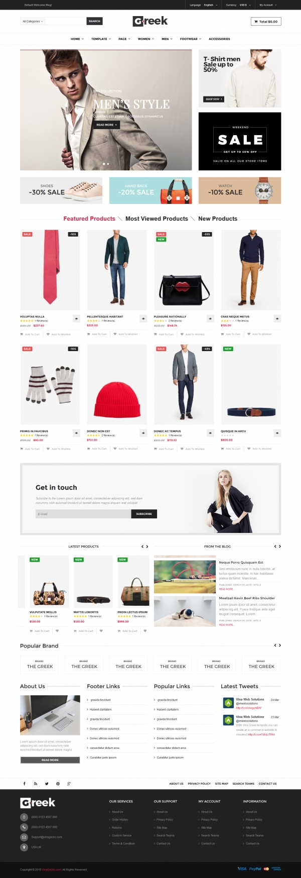 Vina Greek -The Best Fashion VirtueMart 3 Template