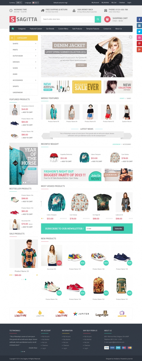 Vina Sagitta - Responsive Joomla E-Commerce Template